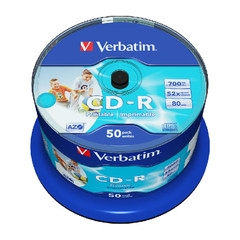 CD-R Verbatim Printable 52x 700MB шпиндел 50 бр.